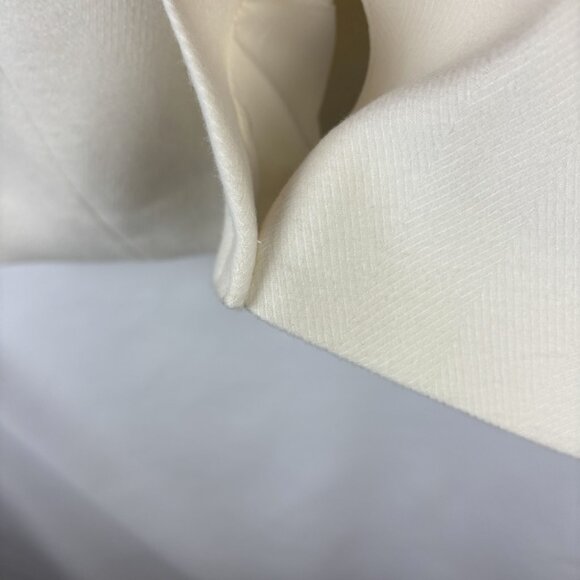 Small Double Breasted Blazer White Cream Long Sleeve Button Close Lapel Pockets - Picture 10 of 12